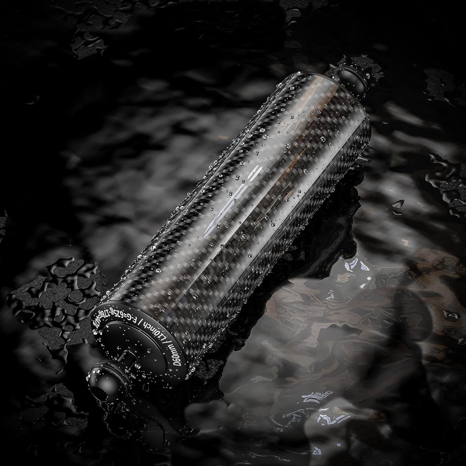 Carbon Fiber Underwater Float Arm with Dual Ball Mounts for Photography and Video, Compatible with Diving Trays, Video Lights, Strobes (Black, 60mm10')