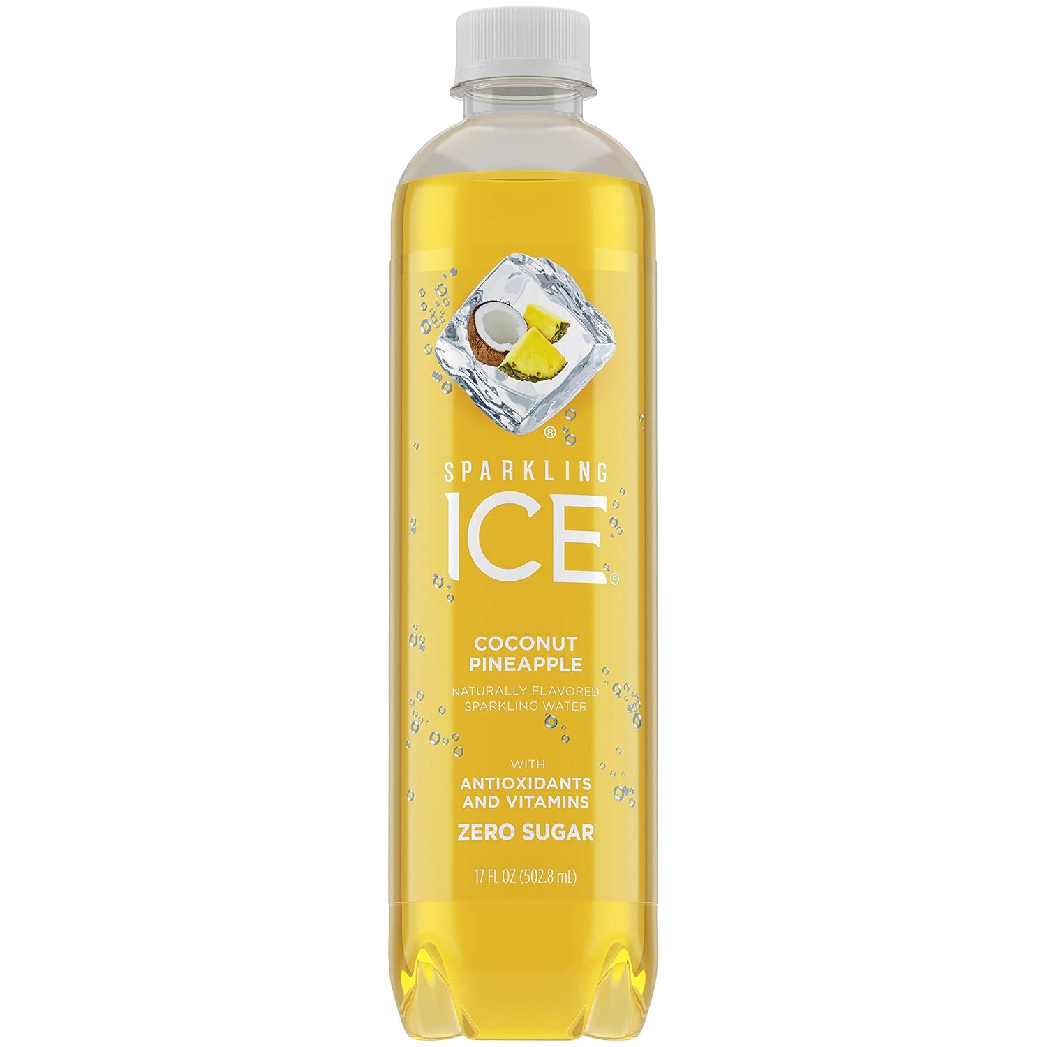 Sparkling Ice +Caffeine Tropical Punch Sparkling Water with Caffeine, Zero Sugar (Pack of 12) and Sparkling Ice Coconut Pineapple Sparkling Water, Zero Sugar (Pack of 12)