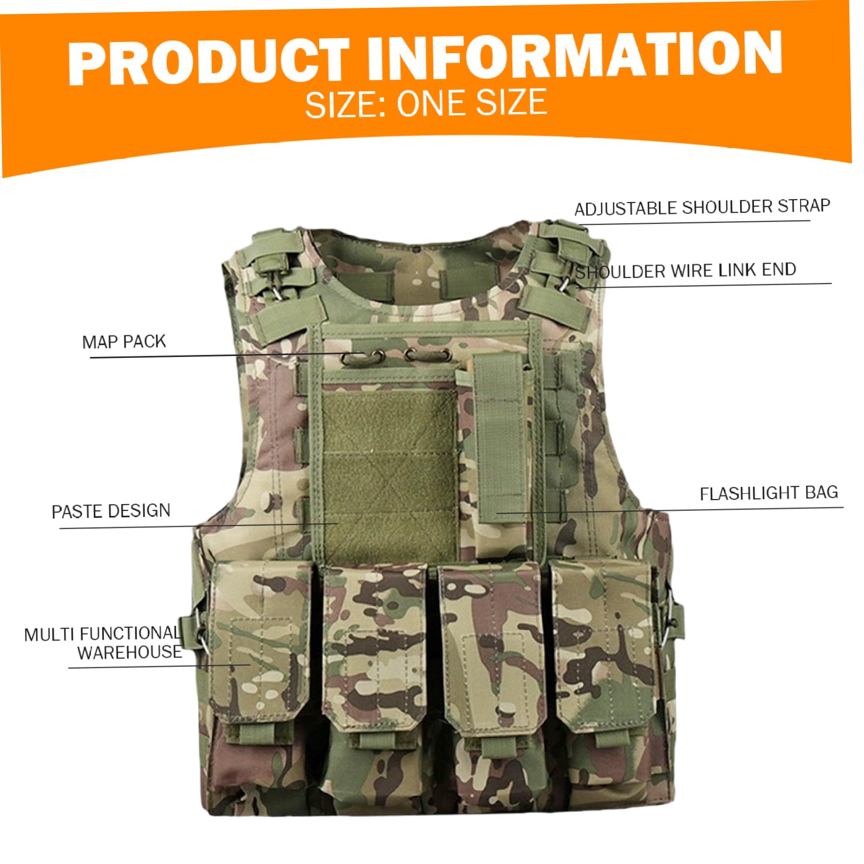 Gilet Softair, Gilet Softair Multifunzionale Molle Regolabile Leggero Paintball per Caccia all'aperto, Gioco di Pesca