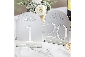 RoyalDecor's Silver Table Numbers Stand Centerpieces