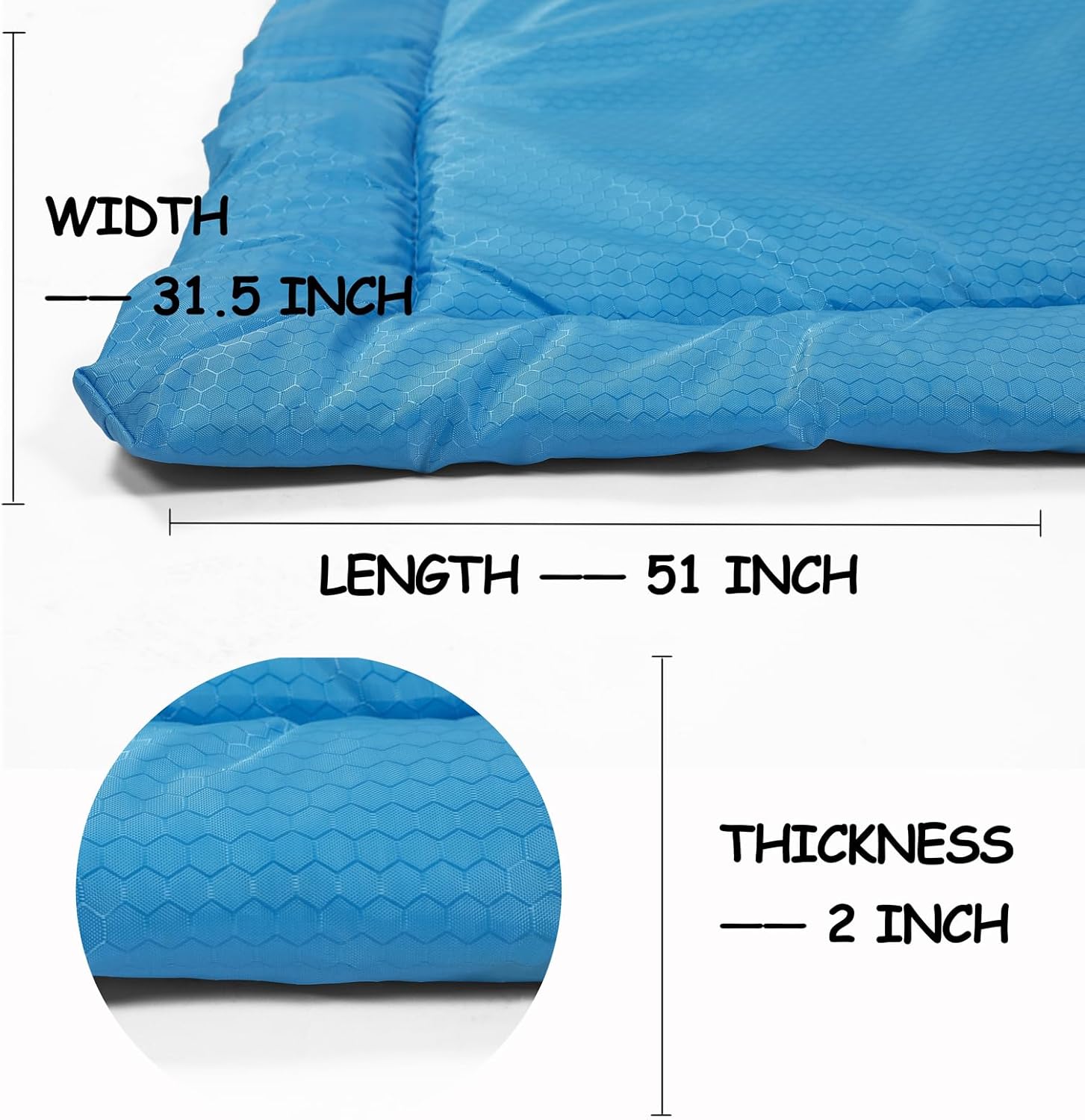 review LUCKITTY Portable Camping Dog Bed - Outdoor Dog Bed Travel Waterproof Dog Mat for Extra Large Dogs Waterproof Washable Dog Pad, Blue