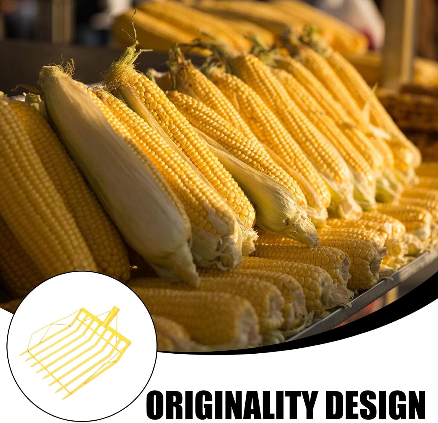 Heavy-Duty Corn Shovel with Thickened Yellow Metal Blade, Multi-use Grain and Agricultural Spade for Outdoor Gardening and Farm Digging Tasks