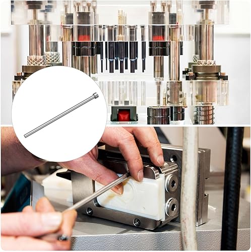 Miniatura 17 de uxcell 10 pines eyectores rectos, 0.039 in (0.04 pulgadas) de diámetro. SKD61 punzón de punta redonda de 3.937 in (4 pulgadas) de largo