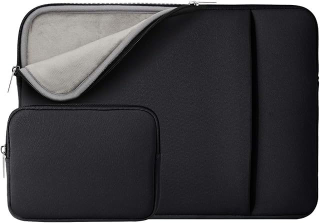 RAINYEAR 16 Inch Laptop Sleeve Protective Soft Case Cover Bag with Front Pocket & Accessories Pouch,Specially Compatible with 2021 2022 16" MacBook Pro M1 for Model A2141 A2485(Black,Upgraded Version)