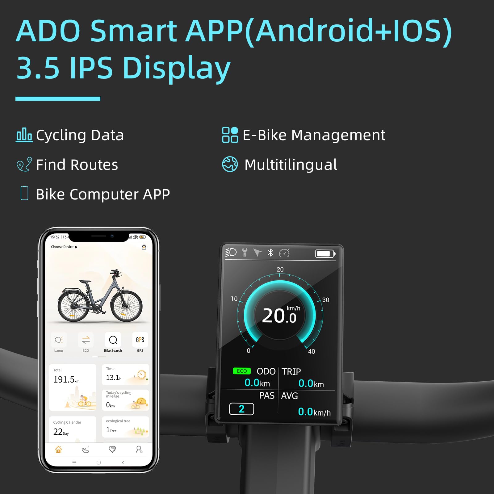 ADO E-Bike Air28 Pro Elektrofahrrad,Pedelec Riemenantrieb,Citybike,e Bike 28 Zoll, 2 Gang, Automatikschaltung, Bafang Heckmotor, Gepäckträger, ebike Damen/Herren