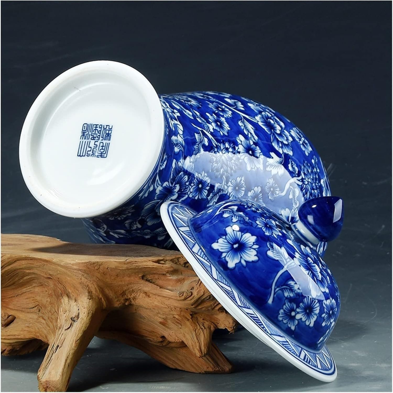 Ceramiczny ręcznie malowany zbiornik antyczny niebieski i biały wazon porcelanowy wazon w stylu chińskim dekoracja salonu