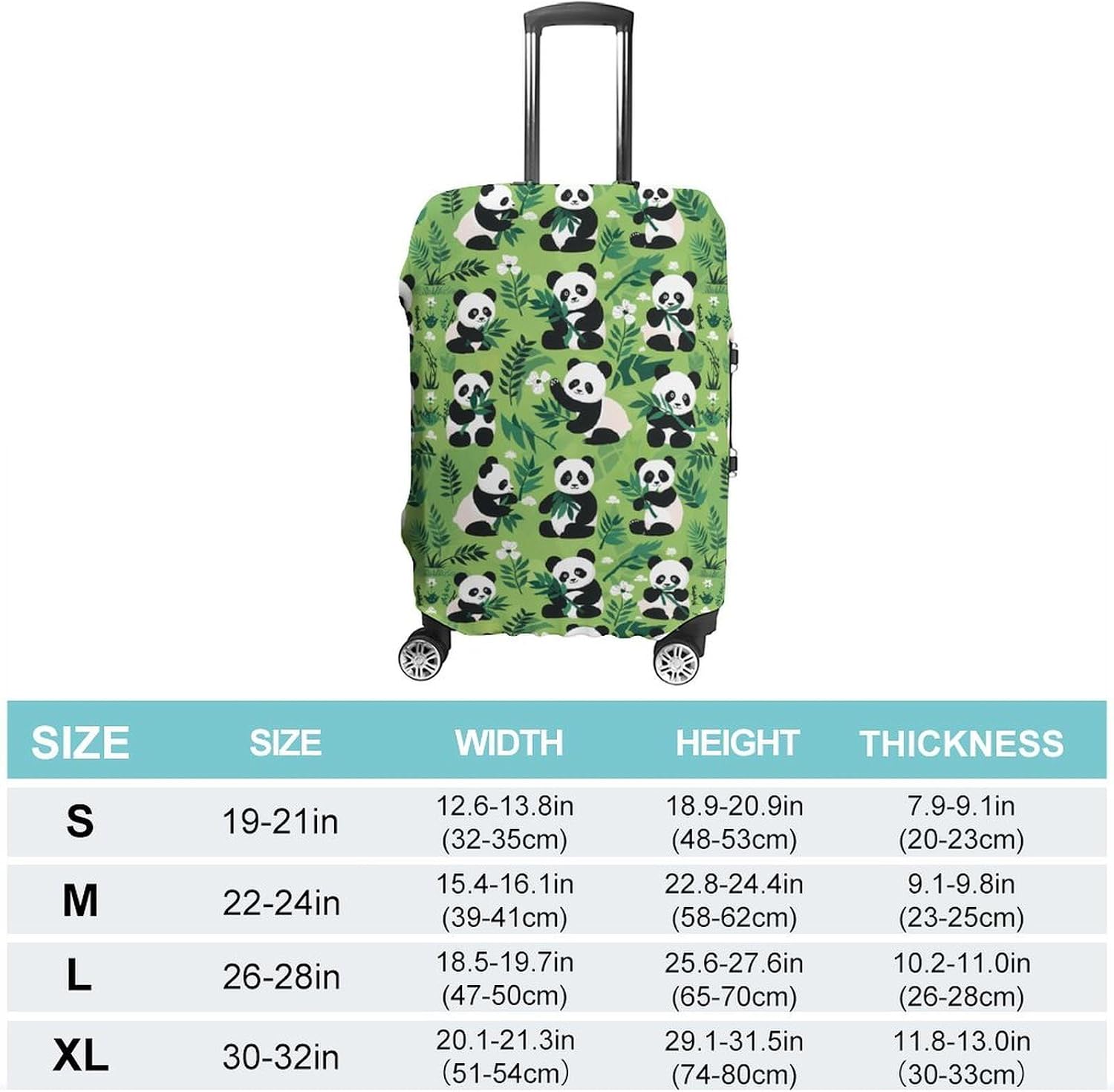 Cute Panda Print Suitcase Covers for Luggage Carry On Cover Travel Accessories Fit 19-32 Inch image 2