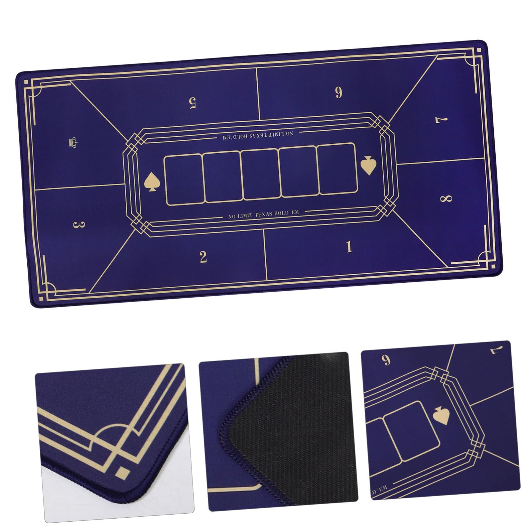 Tapete de Mesa de Póquer Azul Antideslizante y Fácil de Limpiar, Cubierta para Mesas de Ruleta Adecuado para Juegos de Póquer y Entretenimiento en Casa