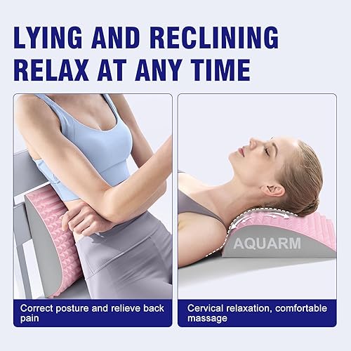 Miniatura 6 de Estirador de cuello y espalda, galleta para aliviar el dolor de espalda baja, tablero de columna vertebral ajustable para hernia de disco, ciática,