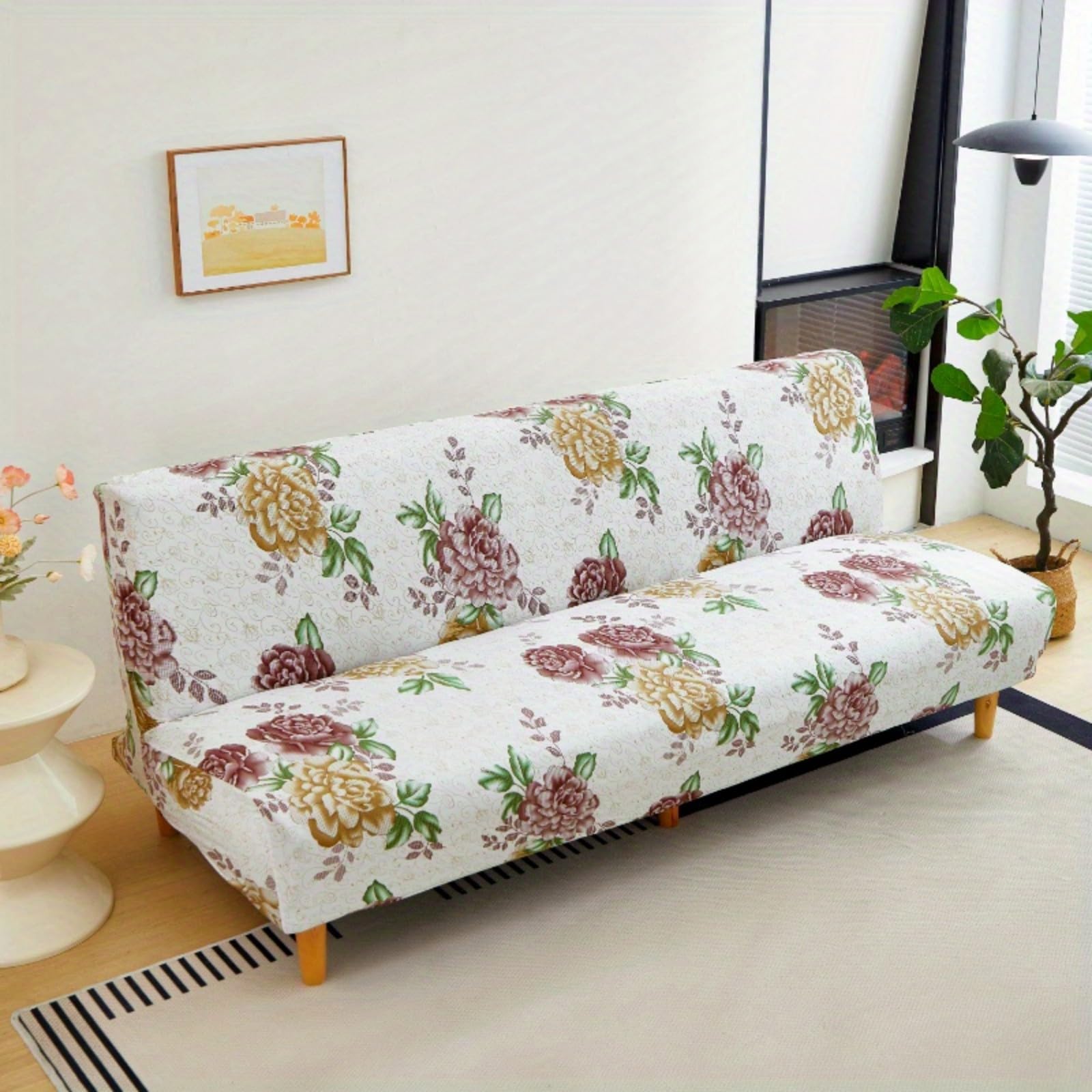 boiszeda Armless Sofa Bed Cover, Spandex Stretch Futon Slipcover(190-210cm)