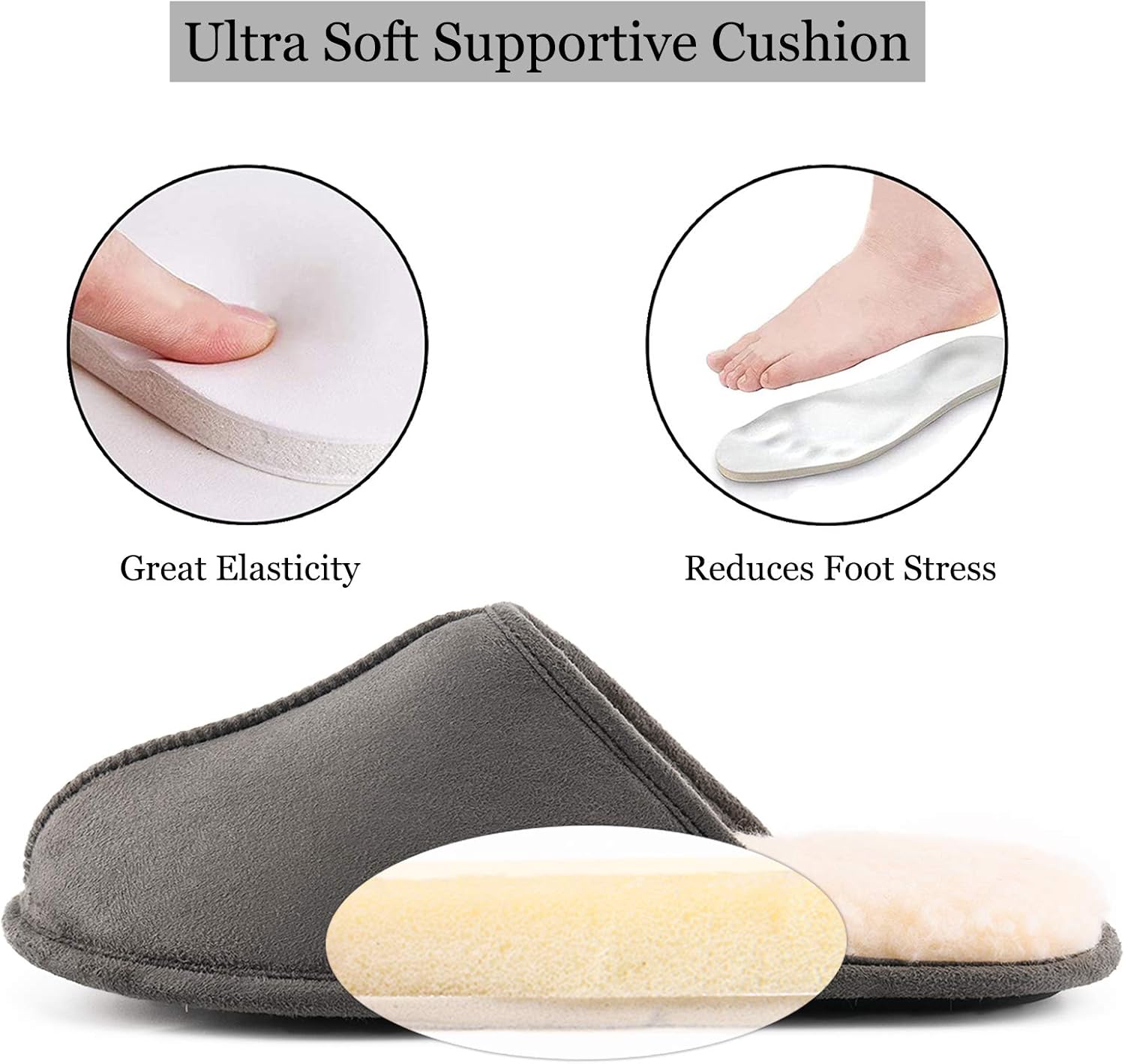 LORDFON Mens-Memory-Foam-Slip-On-House-Slippers Closed Toe Scuff Indoor Home Slipper for Men Comfy Cozy Soft Non-Slip Bedroom Slippers Houseshoes - Image 4