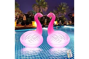 2-Pack Solar Powered Flamingo Pool Float Lights