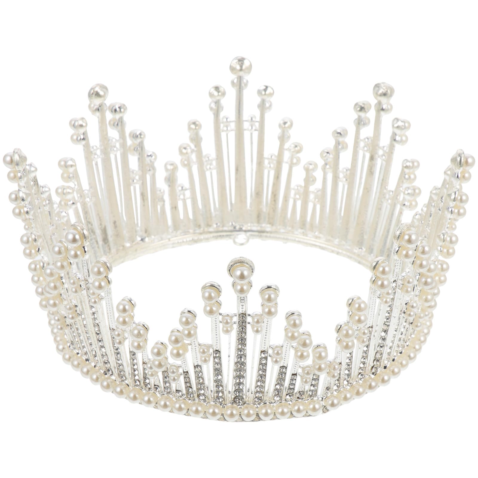 Tiara de Novia Perlas Plata para Boda y Fiesta, Tocado Elegante y Distintivo, Accesorio de Fotografía para Mujeres en Eventos Obsequios