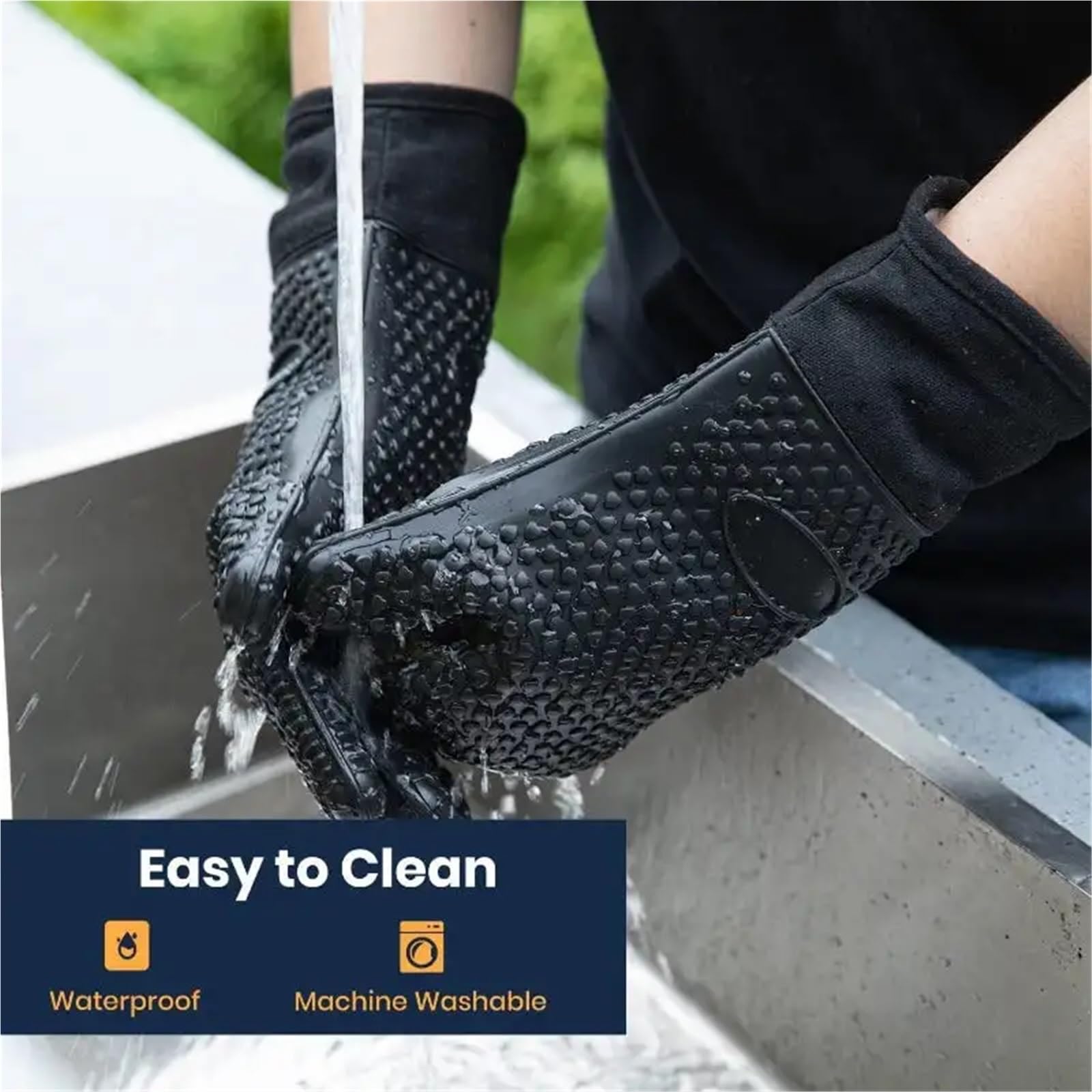 Mitaines De Four Gants de Four, Gants grillades, résistants à la Chaleur, Cuisine en Silicone, Long Support Casserole imperméable et antidérapant