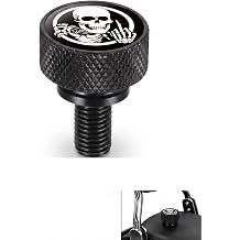Seat Bolt, Harley Davidson Seat Bolt, Harley Davidson Accessories, Skull Pattern 1/4"-20 Stainless Seat Fender Screw Fit 1997-2026 Touring Sportster Softail Black