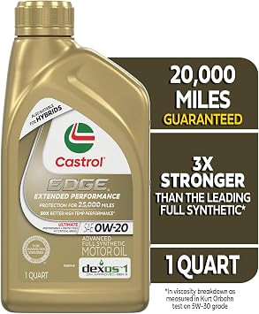 Castrol Edge Extended Performance 0W-20 Motor Oil 1 Quart, Pack of 6