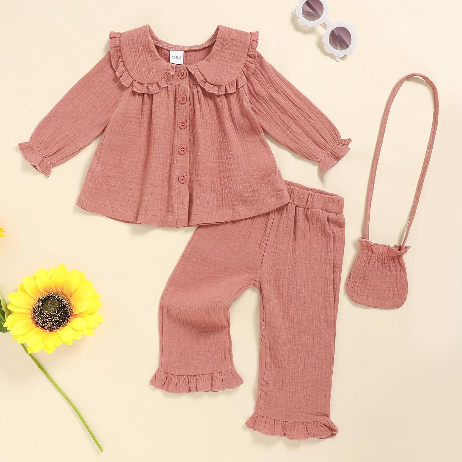 GRNSHTS Toddler Girl Clothes Baby Girl Fall Outfits Long Sleeve Baby Girls Clothing Pant Sets Cute Toddler Girls Fall Outfits - Image 2