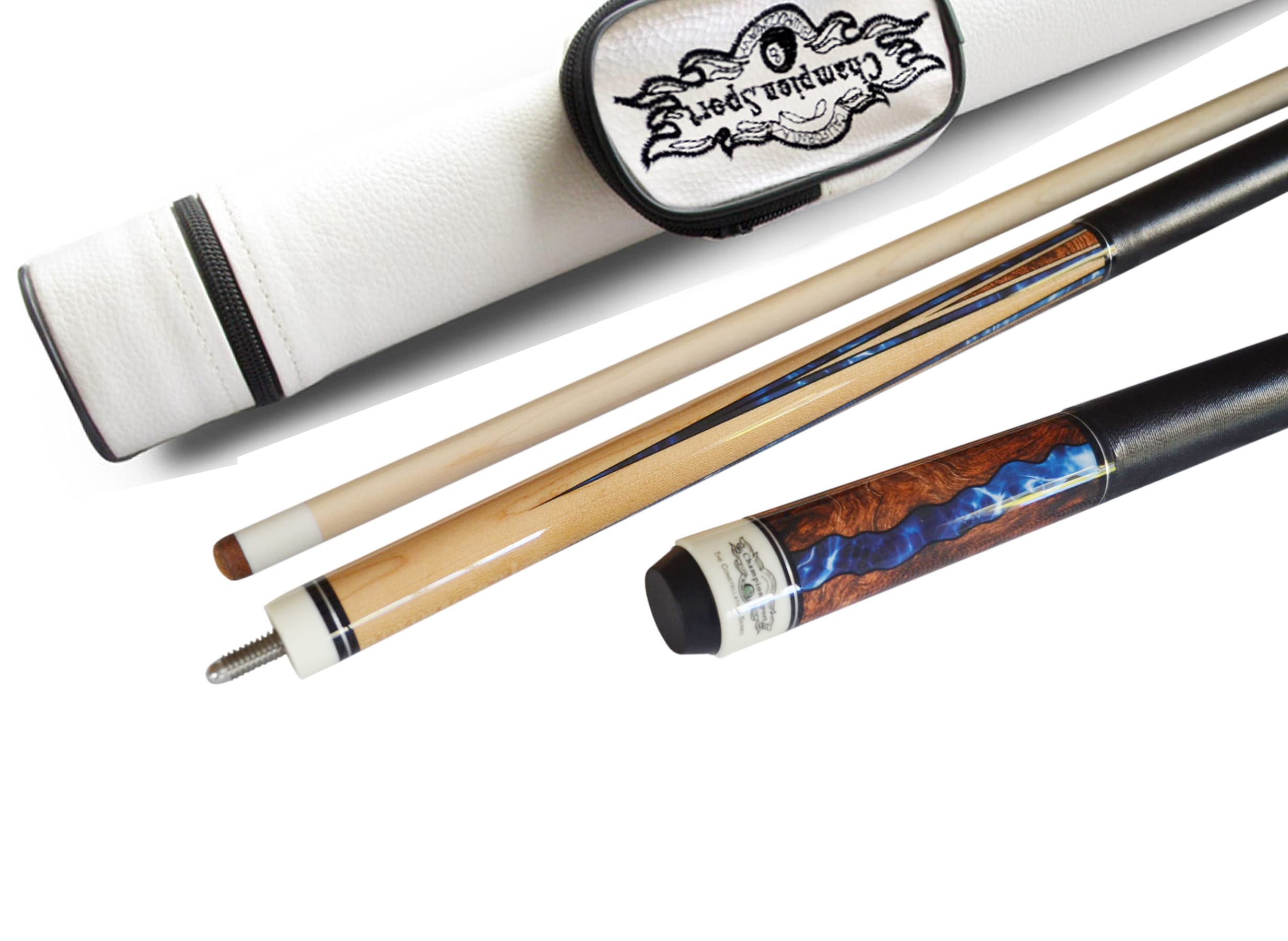Champion Constellation Billiard Pool Cue Stick,56 inches, 57 inches, 60 inches, 11.75, 12.5mm, 12.75mm, or 13mm, White or Black Case (13mm tip Size, White case, CN-3 Pool cue 60 inches Long 19oz)