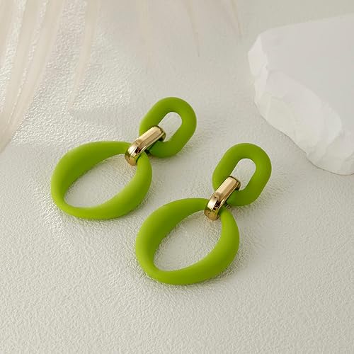 Miniatura 3 de Aretes rectangulares de acrílico, cuadrados acrílicos, ovalados, aretes de gota para mujer