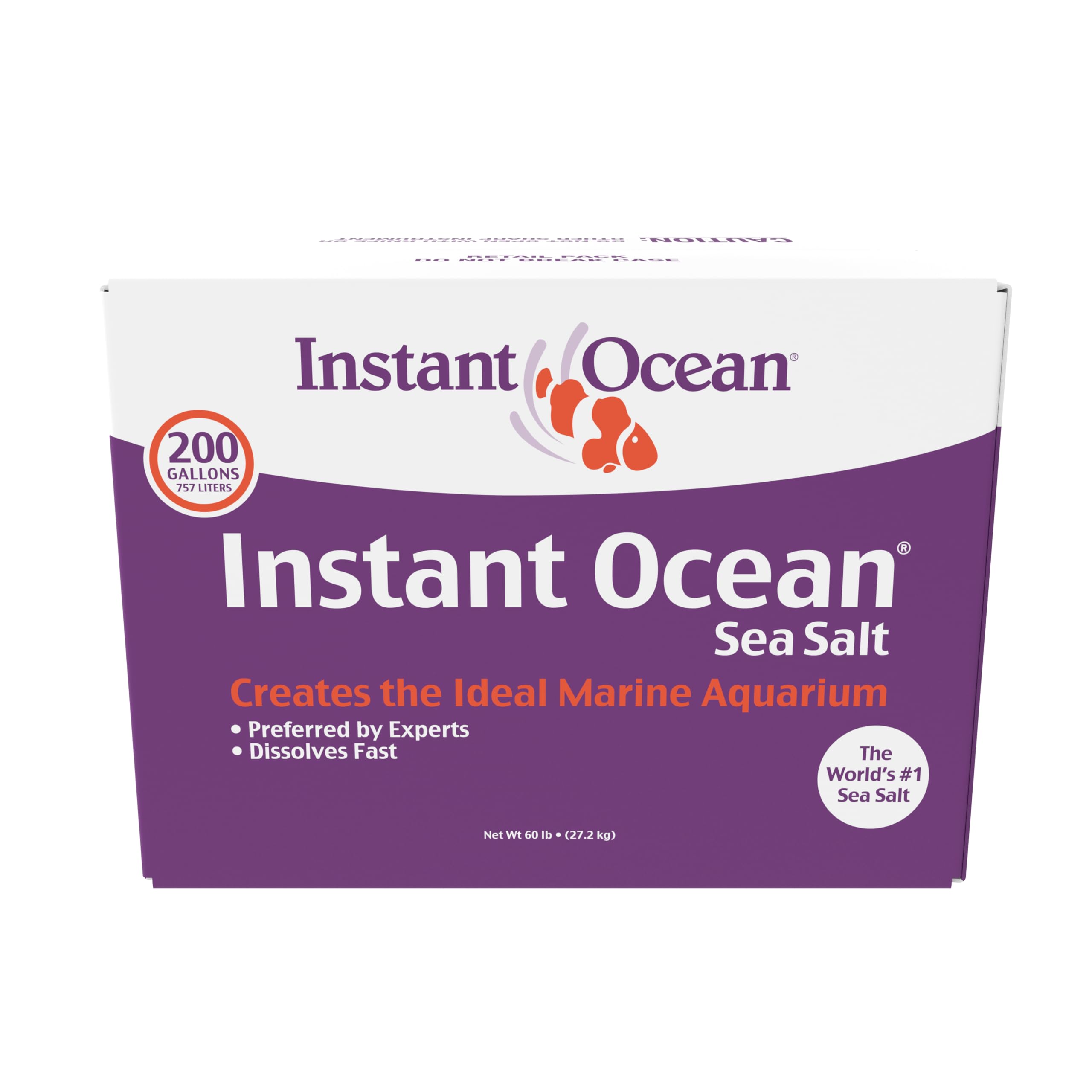 Sea Salt for Marine Fish Tank Aquariums, Nitrate & Phosphate-Free