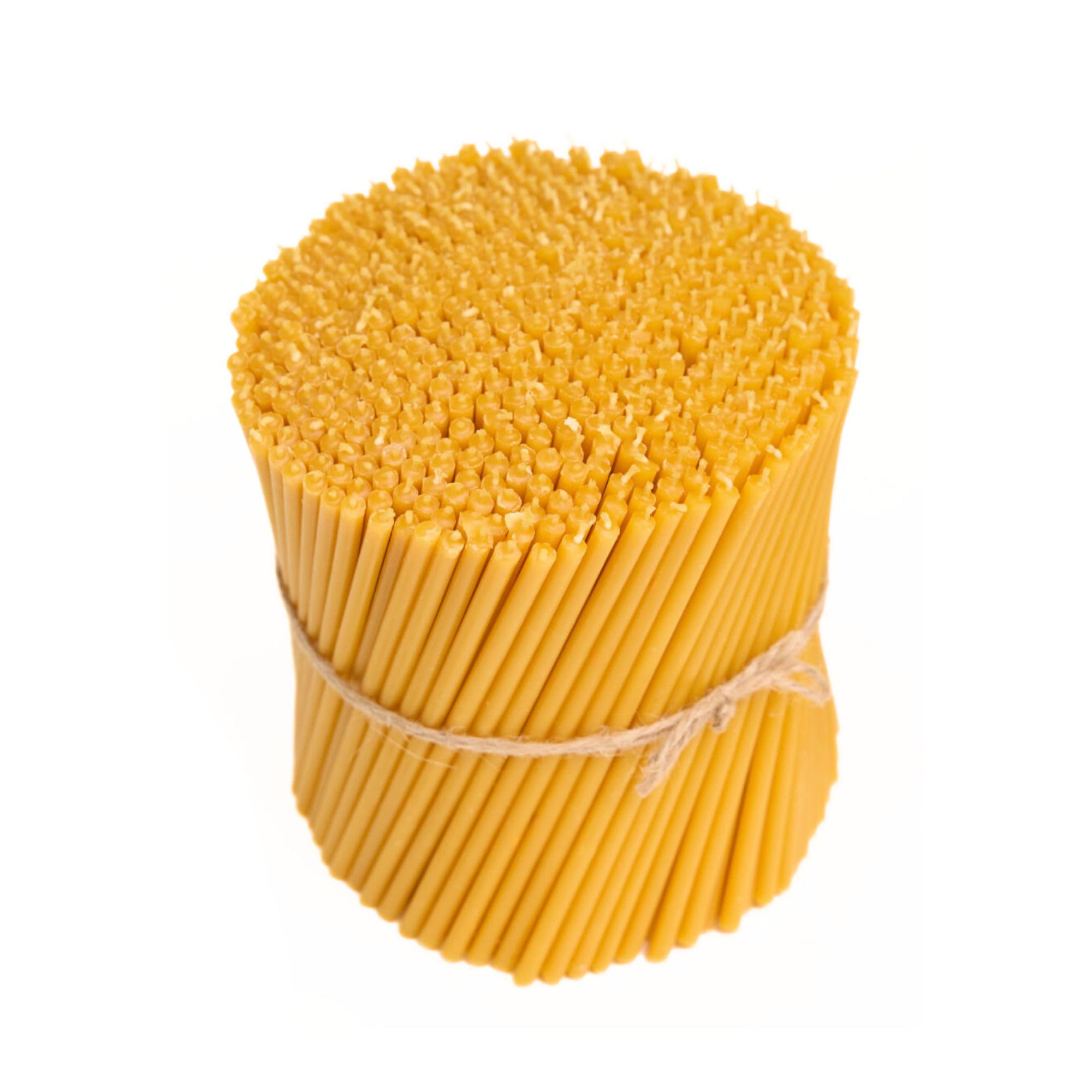700 Candele Sottili in Cera d’Api Naturale 16cm x 5mm – 40 Minuti Combustione Pulita Senza Fumo e Gocciolamenti – Per Preghiera, Altare e Devozione – CanBee