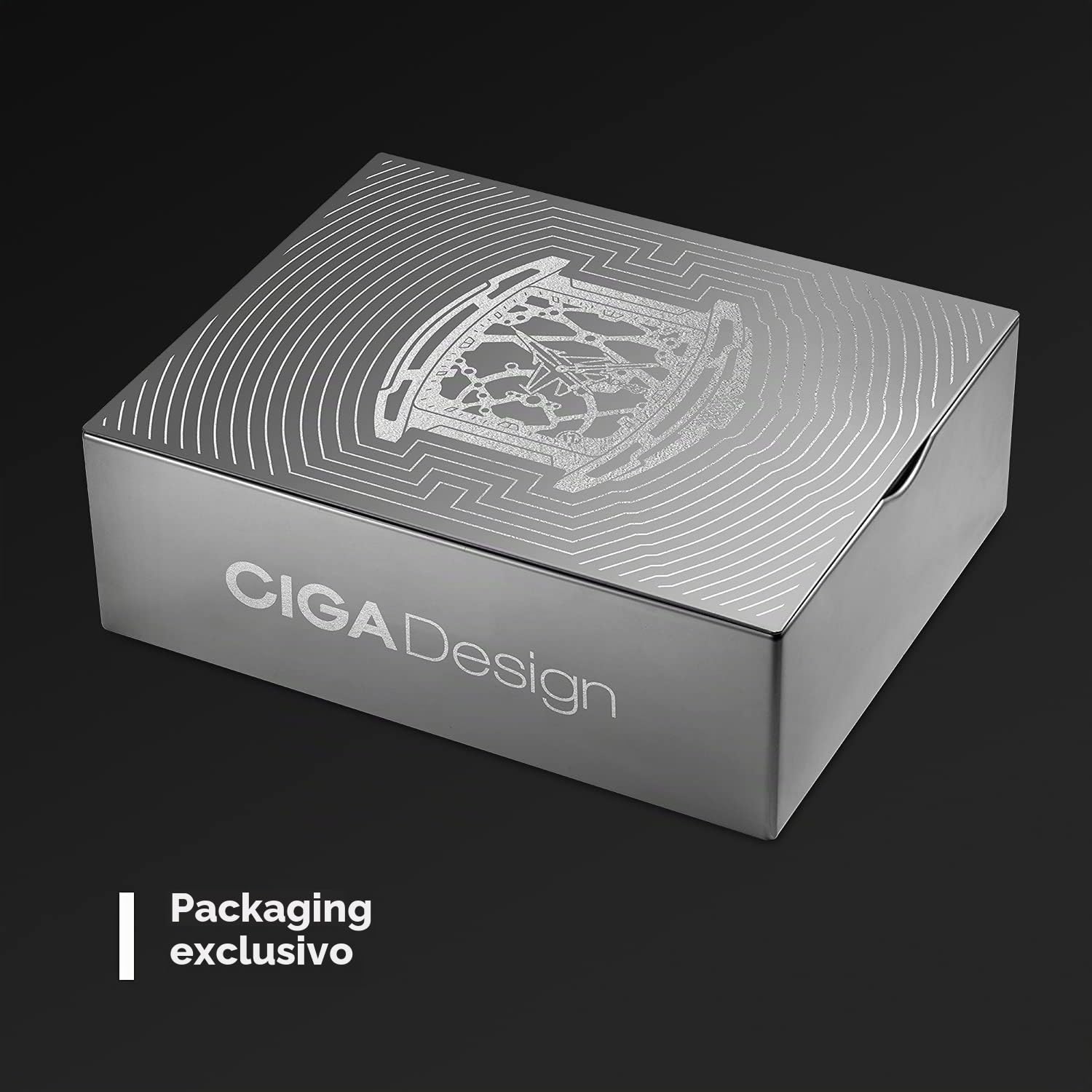 CIGADesign Reloj automático de titanio para hombre con correa de silicona y cristal de zafiro, gris titanio, Mecánica