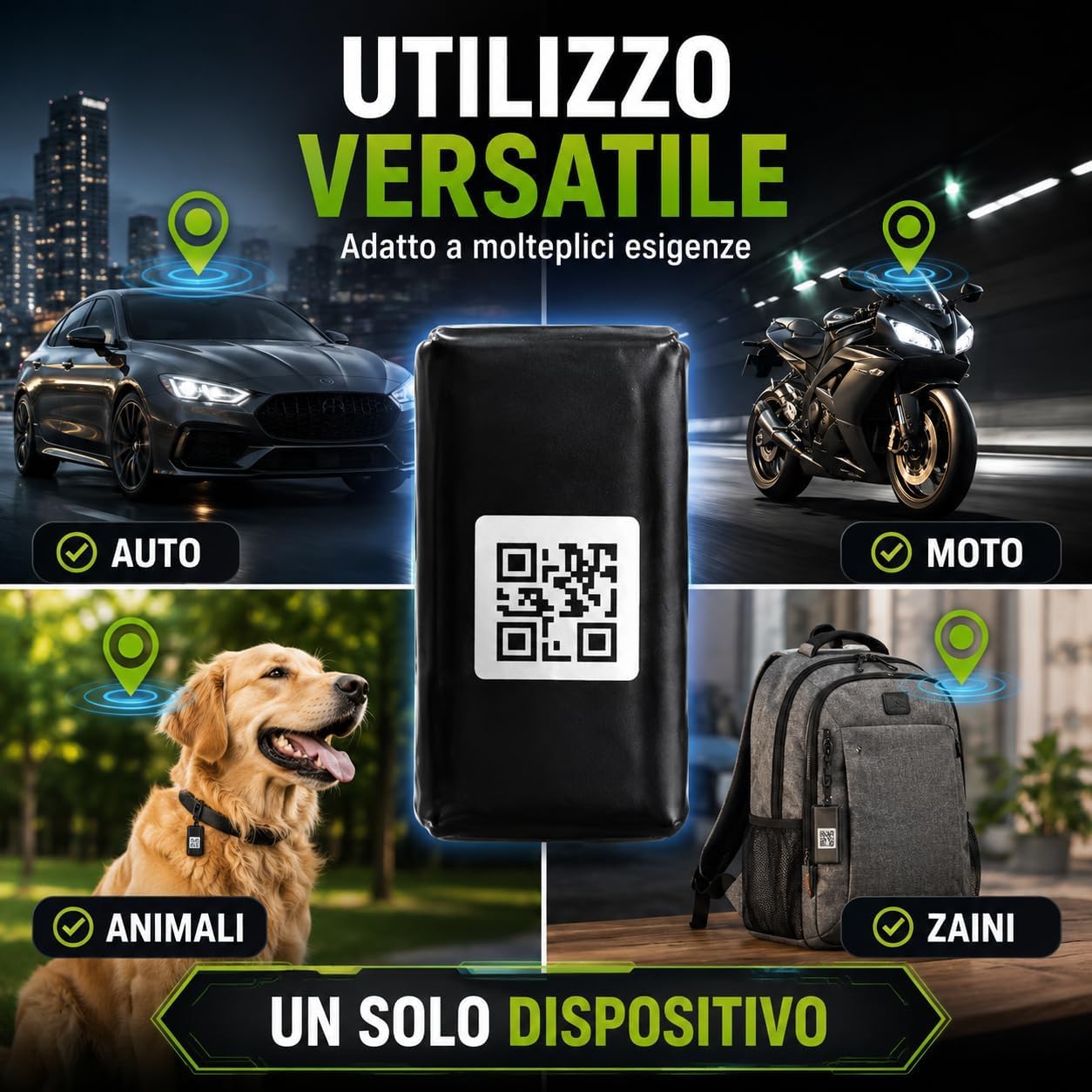 Mini GPS Tracker con aplicación en tiempo real – Localizador antirrobo profesional para coche, moto, personas, niños y animales – GPS WiFi LBS con Geo-Fence e historial de rutas S7
