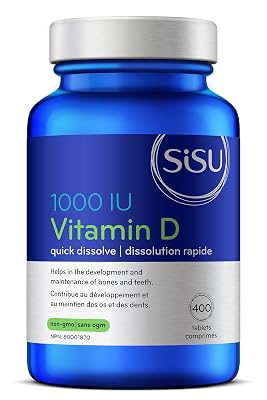 SISU Vitamin D 1,000 IU quick-dissolving tablets, 400 count