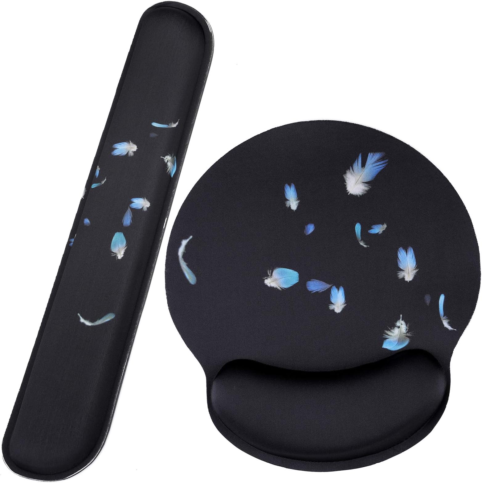 Keyboard Wrist Rest Pad and Mouse Pad Rest Memory Foam, Gaming Mouse Pad with Wrist Support, Ergonomic Wrist Pad for Computer/Laptop/Home/Office/School Key+Mouse Leather-cx