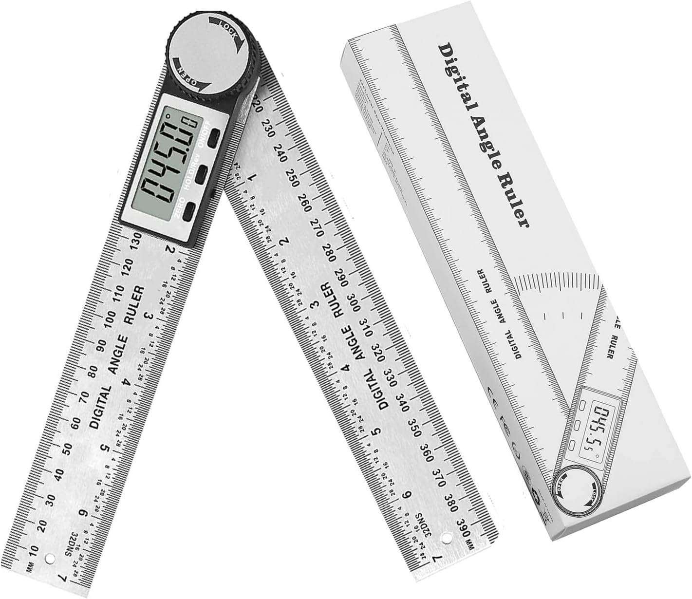 eSynic Digital Angle Finder Protractor, 8 Inch Stainless Steel Angle