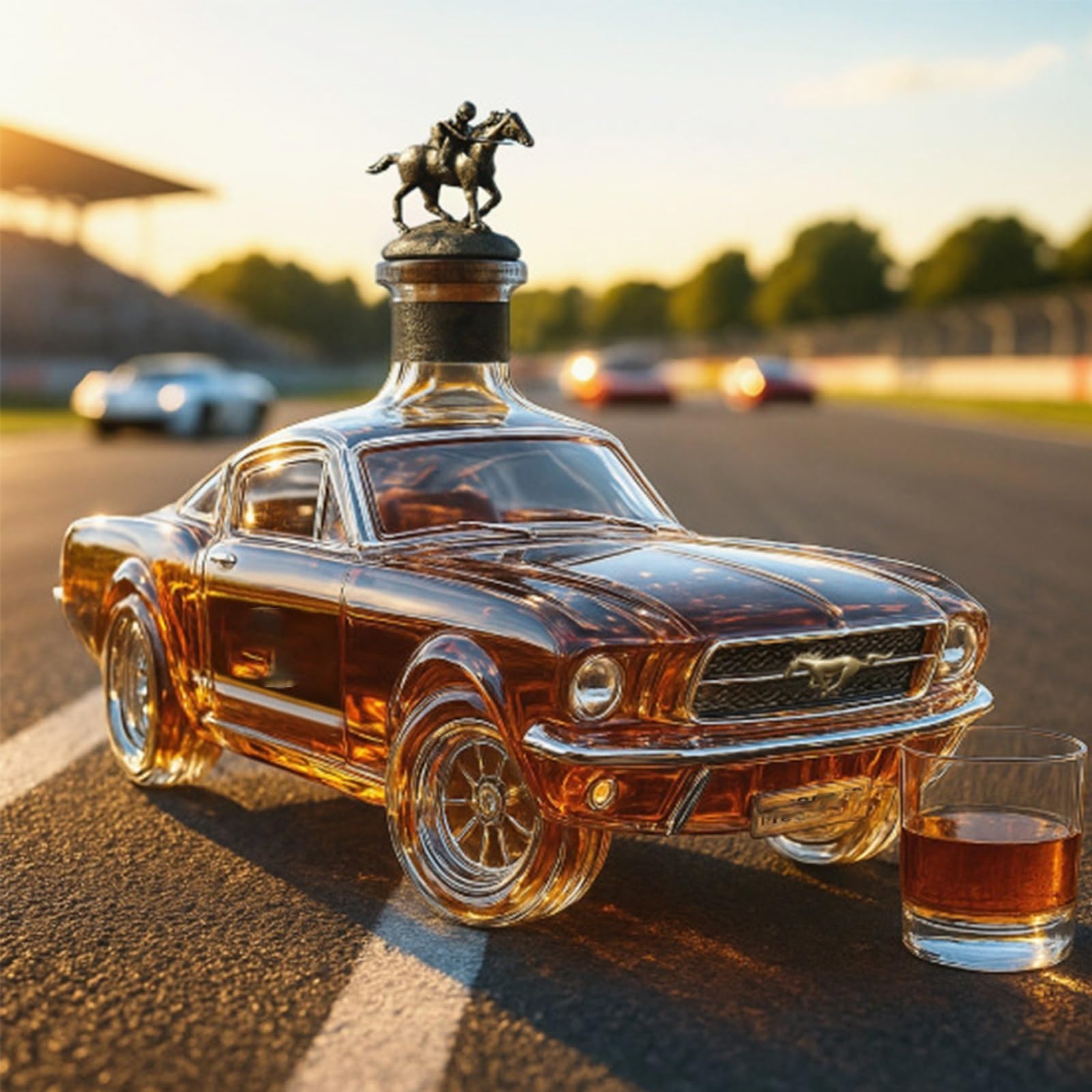 VHcgCGJ Animal-shaped decanter, 300ML Whiskey Decanter Wine Bottles Art Statue Figurine - Car Sculptures(A)
