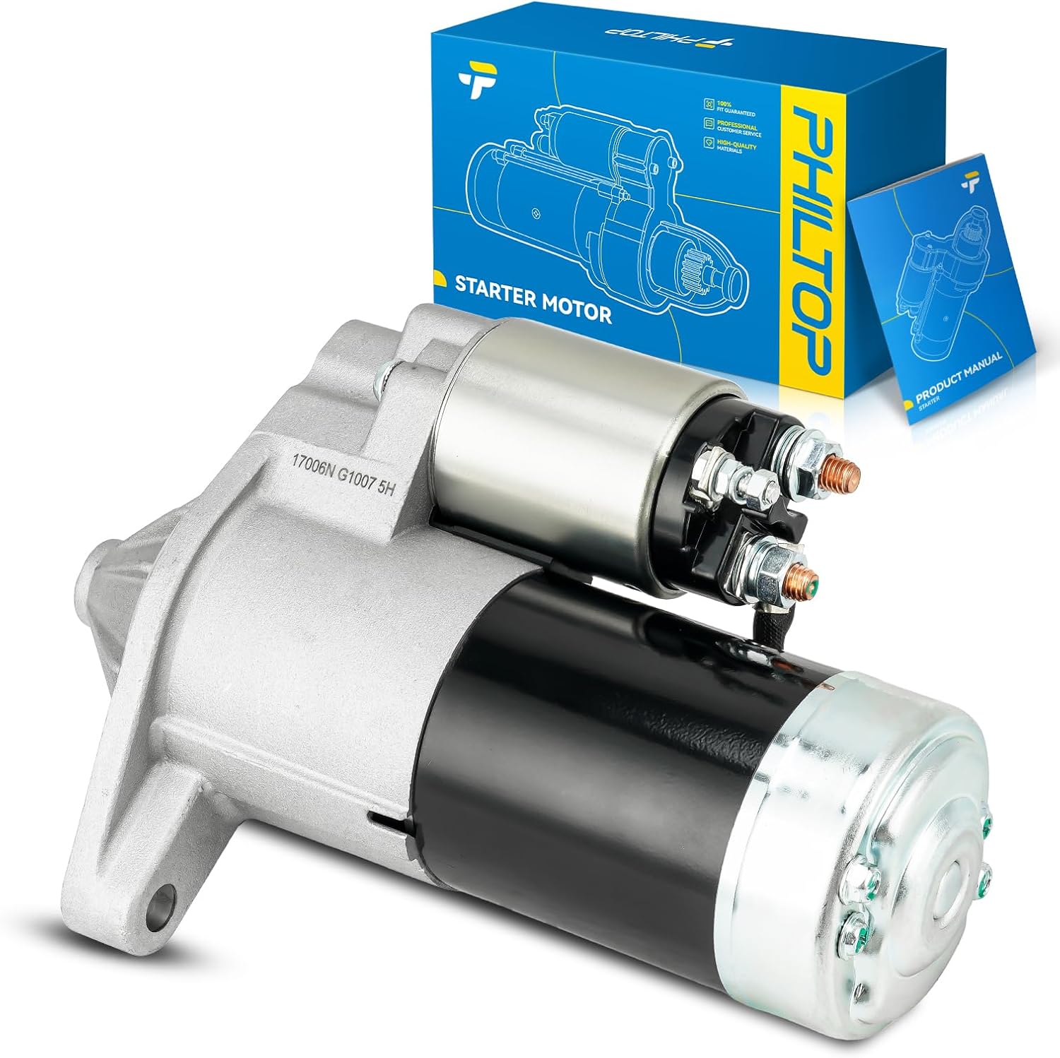 PHILTOP Starter Compatible with Jeep and American Motors,Cherokee, Grand Cherokee, Wrangler, Comanche, Grand Wagoneer, Wagoneer, Eagle, J10, J20 12V1.7KW CWPMGR10 Tooth Pinion/Teeth