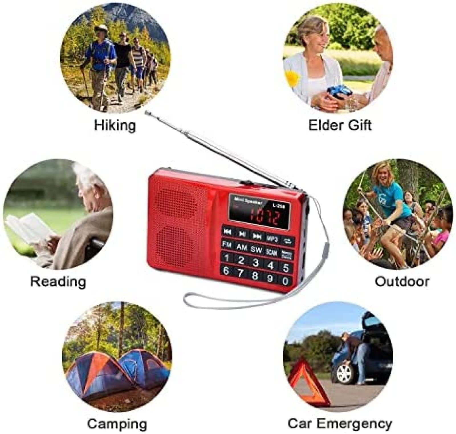 Mini radio Portátil FM AM de onda corta digital mini radio y música de bolsillo-altavoz estéreo