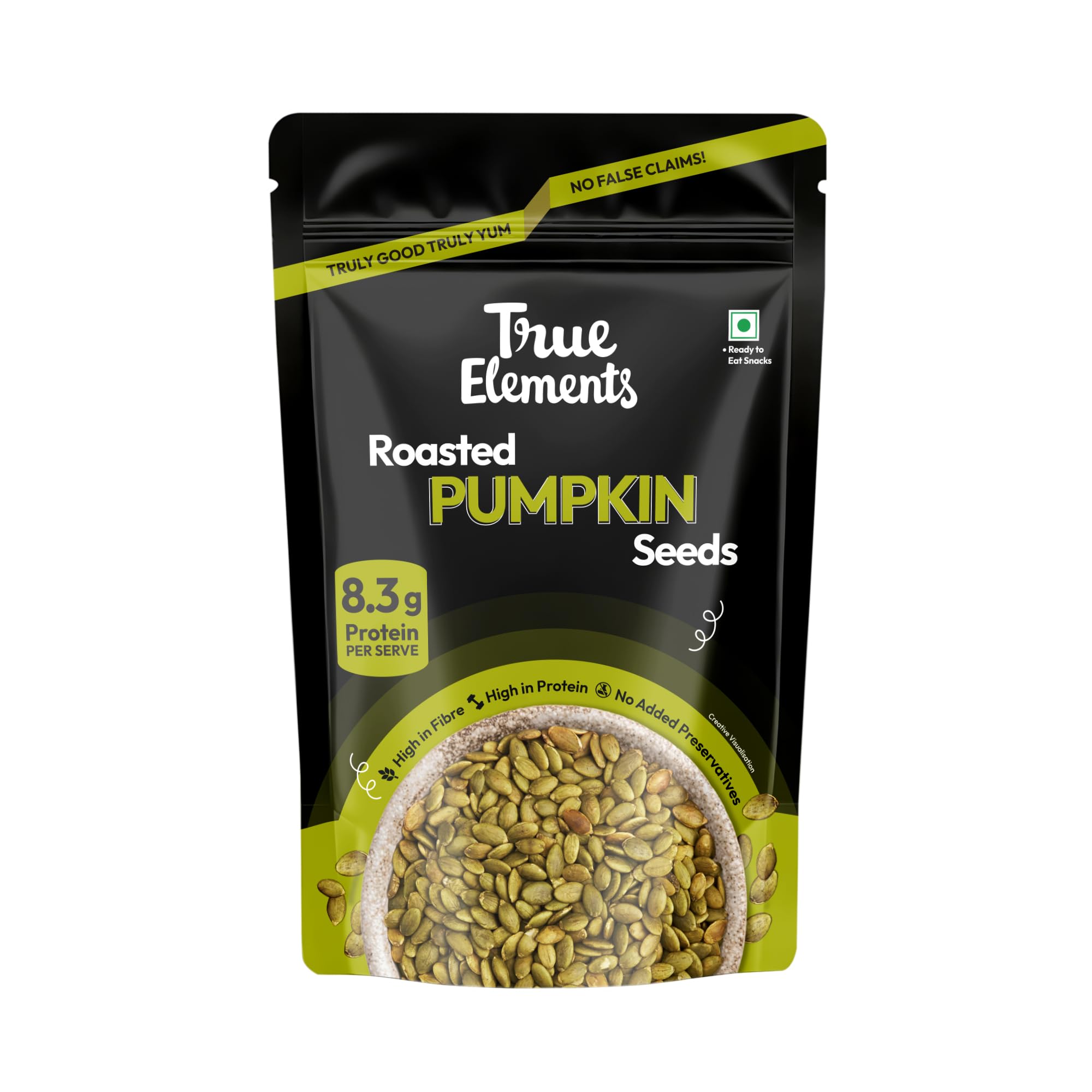 True Elements Roasted Pumpkin Seeds 500g - Protein Snacks | Premium AAA Grade Seeds for Eating | Immunity Booster Seeds | Fibre Rich Superfood-picture-16