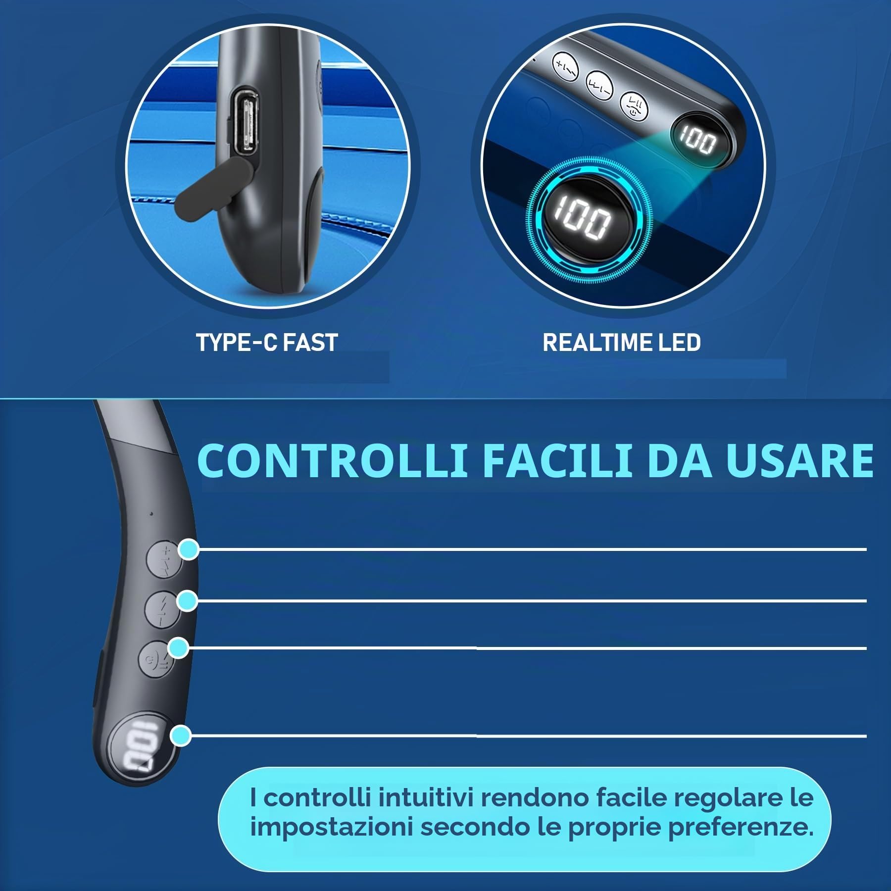 Fascia da collo vivavoce wireless bluetooth ricaricabile, dispositivo di riduzione del rumore per il collo aiuta a stare comodo per ascoltare, guardare la TV, conversazioni per anziani e adulti