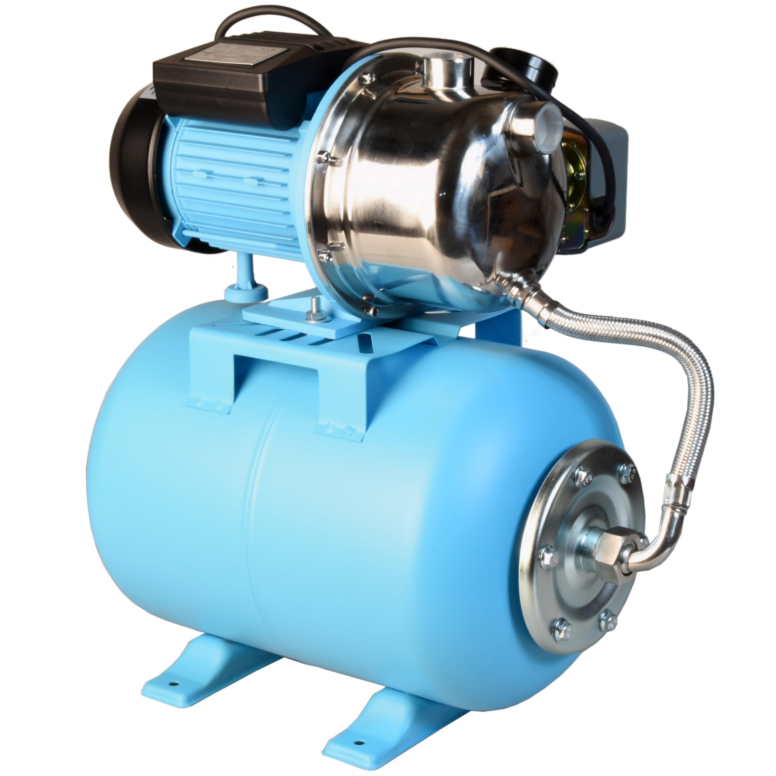 Hydrofor do Wody 24L ZESTAW HYDROFOROWY Pompa Hydroforowa INOX JX 1100 (1100 W, 3600 l/h, max. podnoszenie 50 m) Zbiornik Przeponowy 24 Litry Osprzęt WYDAJNY