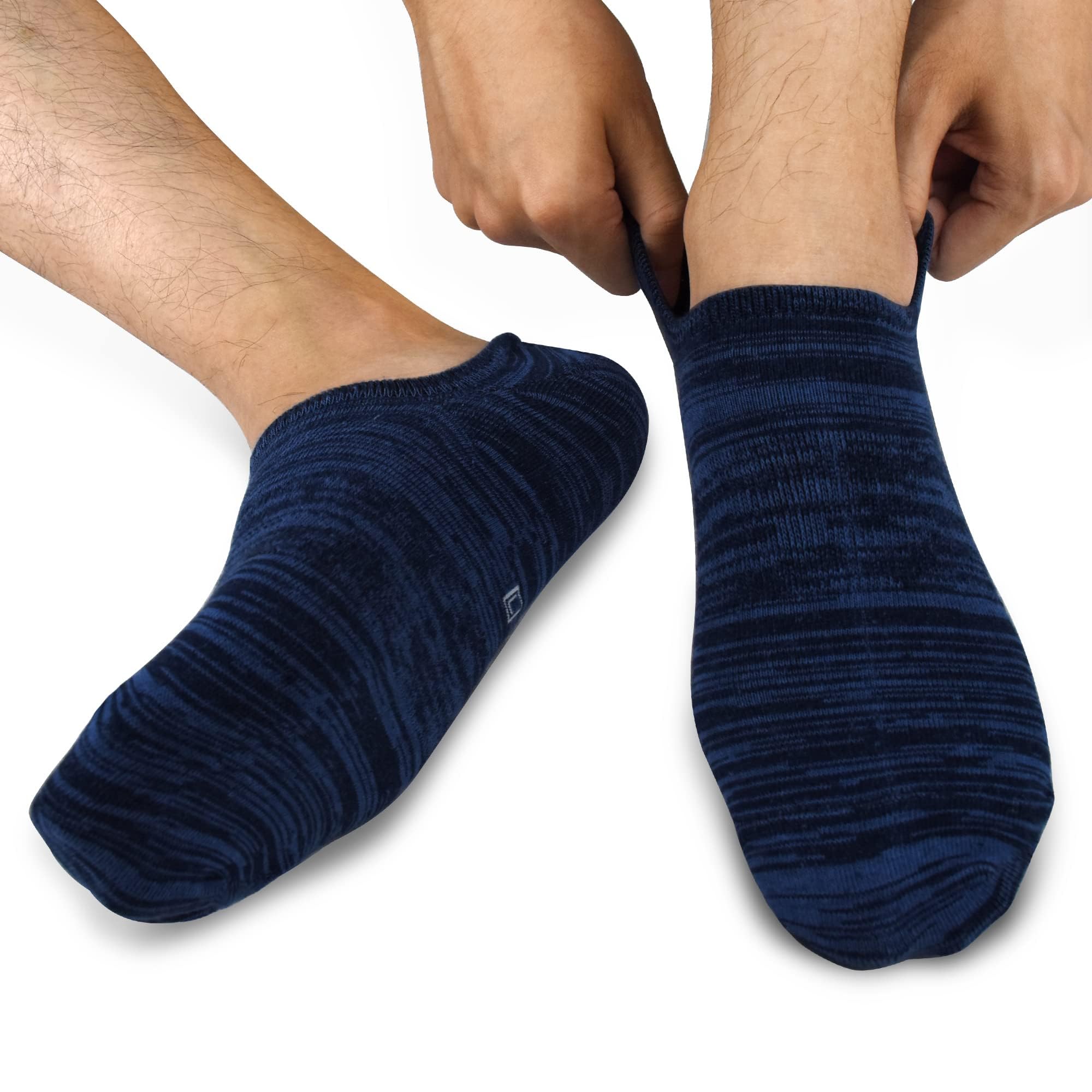 ELUTONG Calcetines invisibles para hombre, calcetines de entrenamiento con rayas antideslizantes de corte bajo, 8 pares, talla 5.5-11