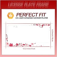 Vista 6 de Personaliza los hermosos marcos de matrícula de flor de cerezo, marco de matrícula floral para automóvil, accesorios universales de aluminio