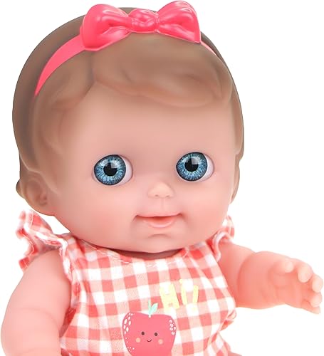 Miniatura 4 de Lil Cutesies - Juego de regalo de muñeca bebé de vinilo de 9 pulgadas, posable y lavable, traje extraíble, silla alta y accesorios de alimentación,