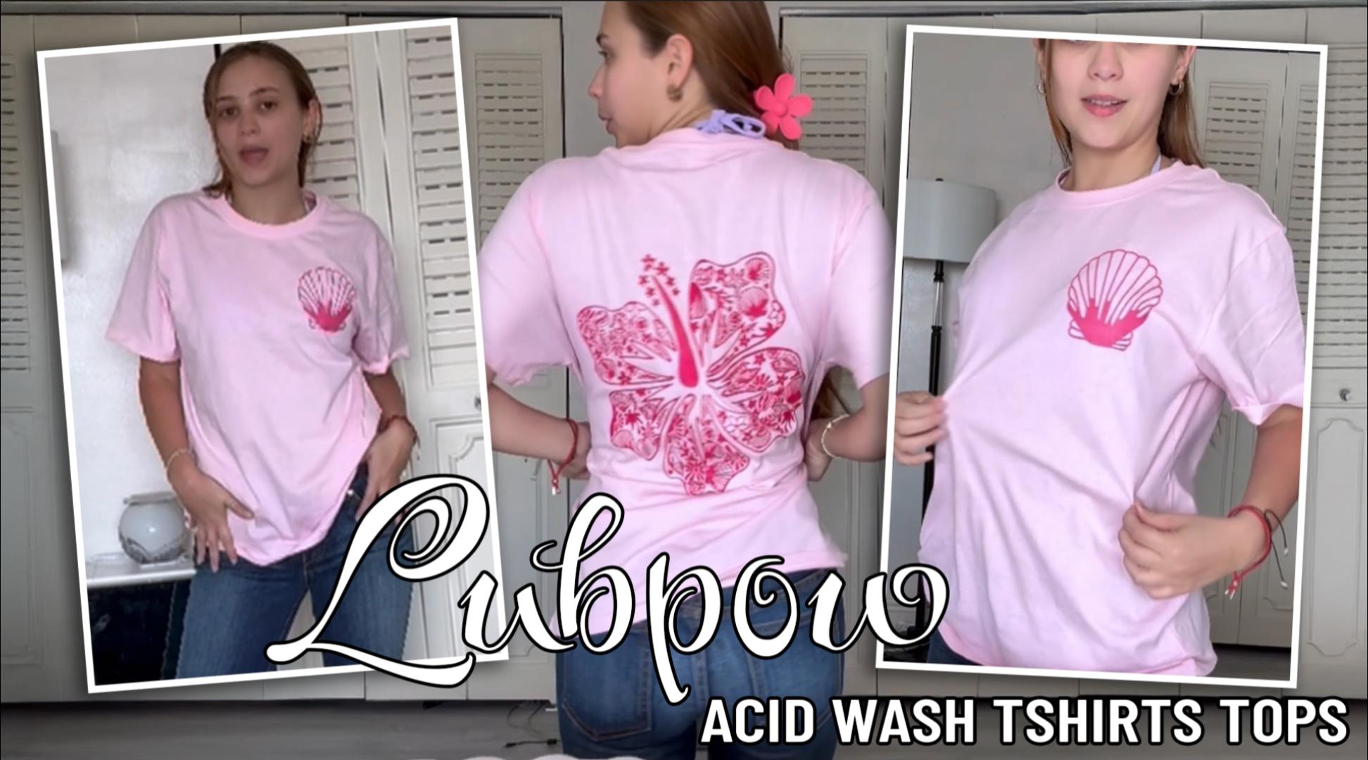 Lubpow Hawaiian T Shirts for Women Oversized Aesthetic Hibiscus