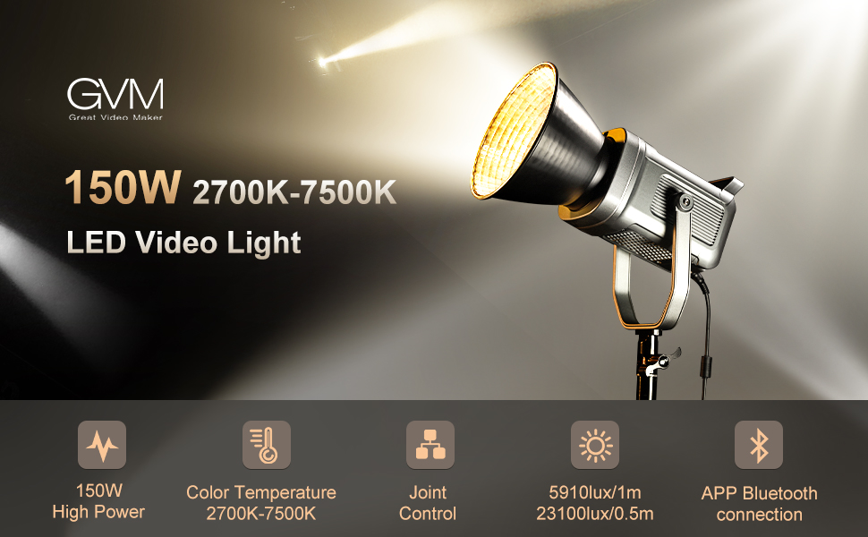 Amazon.com : GVM 150W Video Light Kit, 2700K-7500K Continuous
