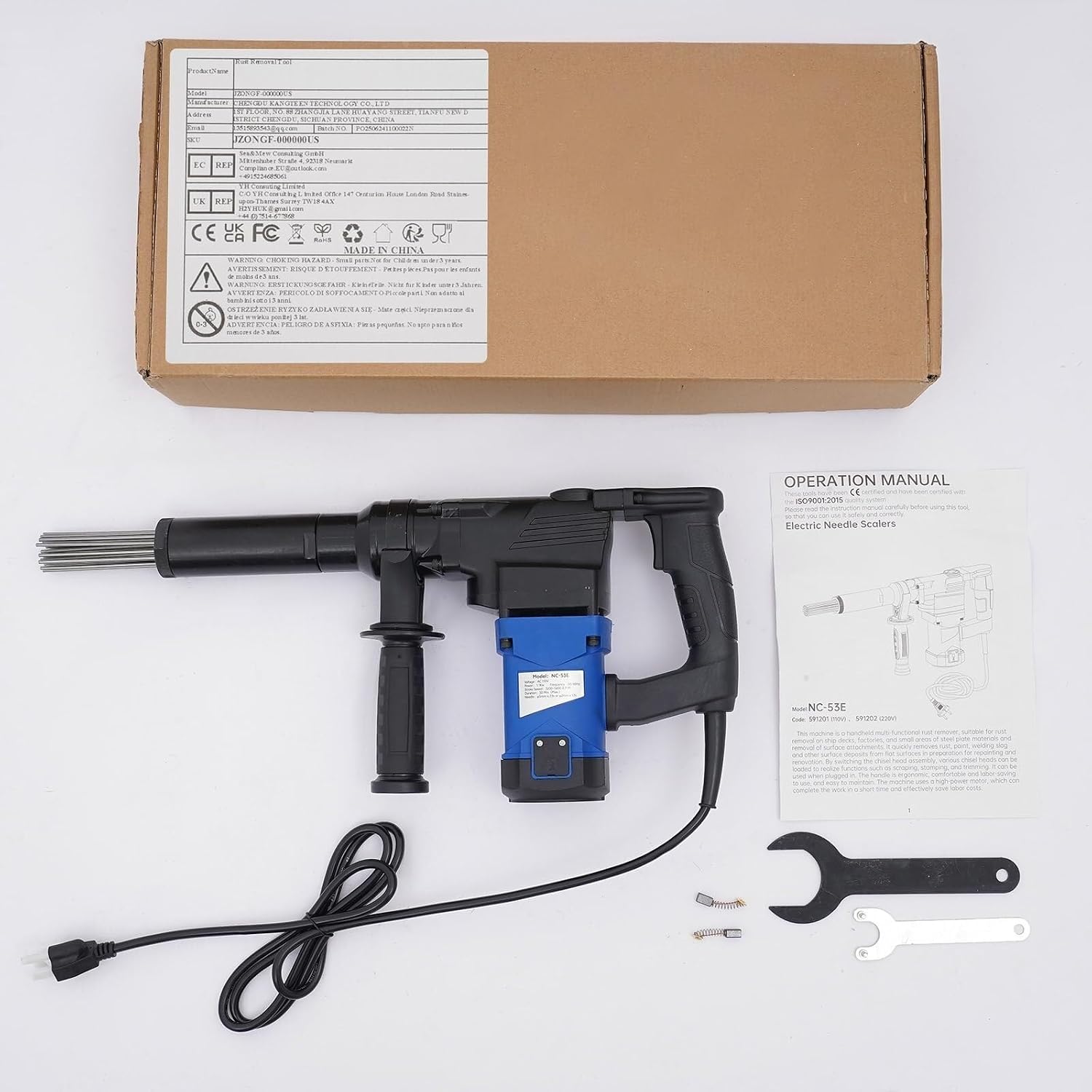 Needle Scaler, 110v Industrial Grade Rust Removal Needle Gun, 1100w High-Power Pistol Grip Needle Scaler For Rust Weld Slag & Paint