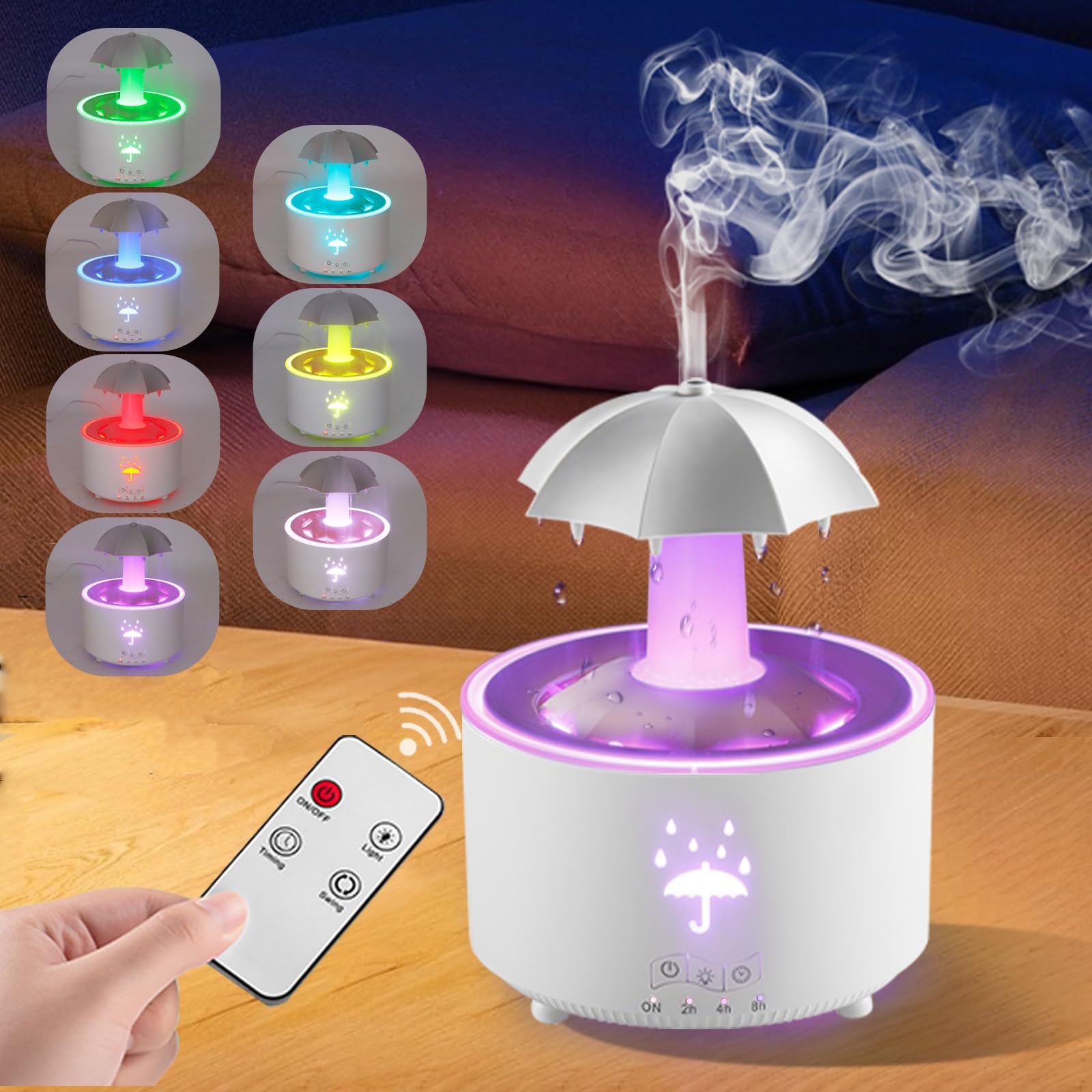 Rain Cloud Humidifier 2 in 1 Humidifier with Essential Oil Diffuser 300ML Water Drip Diffuser with Remote Timer