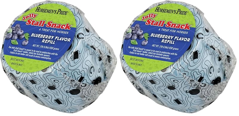 Petisco em Bloco para Cavalos Horsemen's Pride Refil com Sabor Blueberry, Pacote com 2