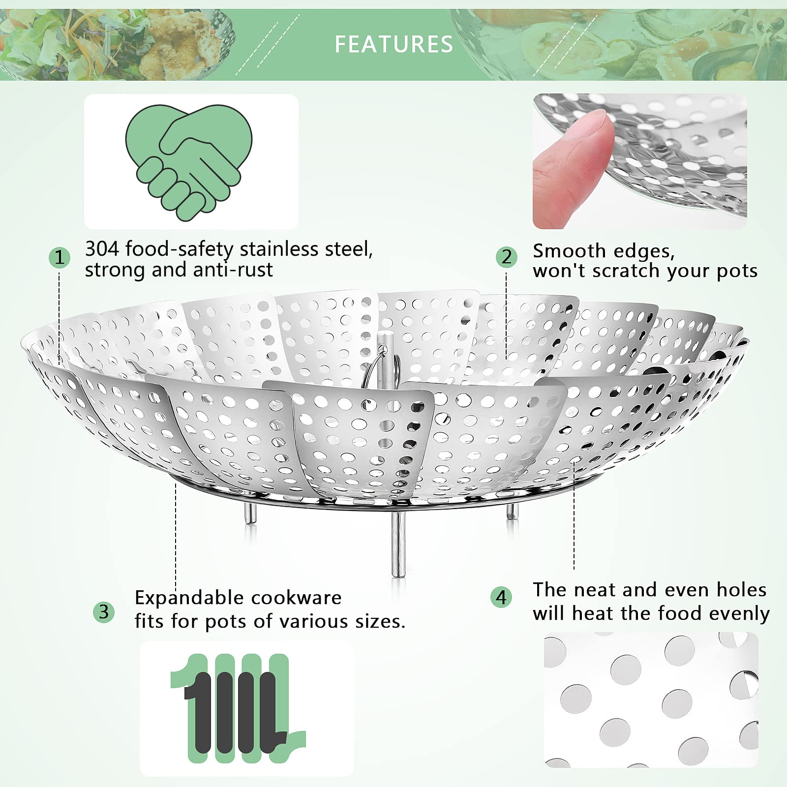 POT DE FRUITS De Mer Non Toxique En Acier Inoxydable Casserole De Cuisson Assiet EUR 32,64