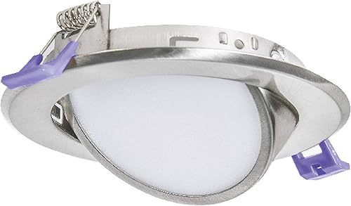 Nadair SL4-550SW-BN4K - Luz empotrable LED delgada, paquete individual, níquel cepillado