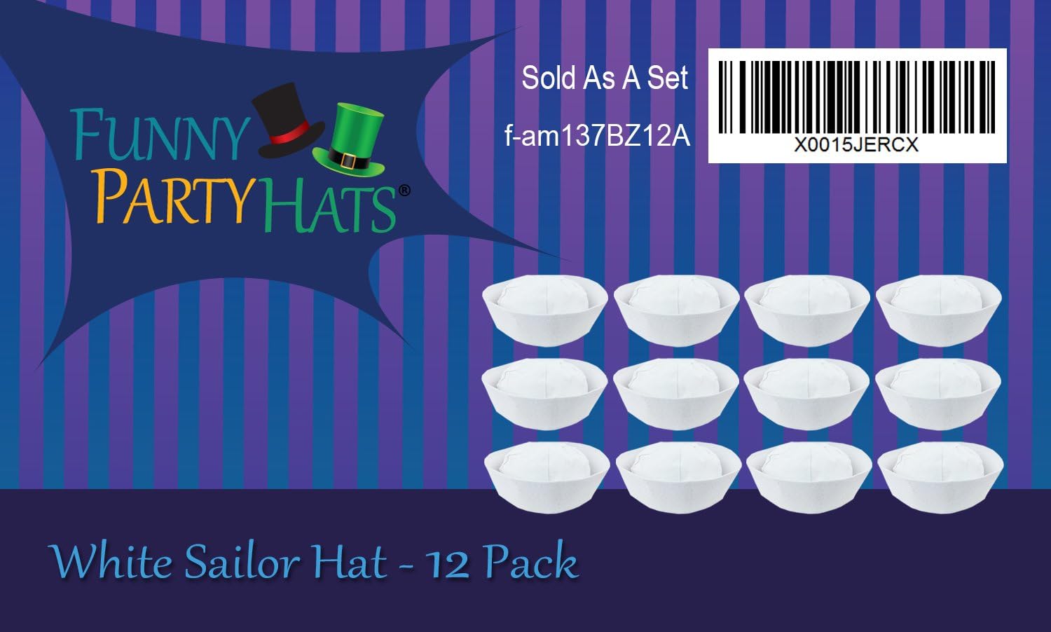 Funny Party Hats White Sailor Cap - Nautical Yacht Hat - Gob Hat - Costume
