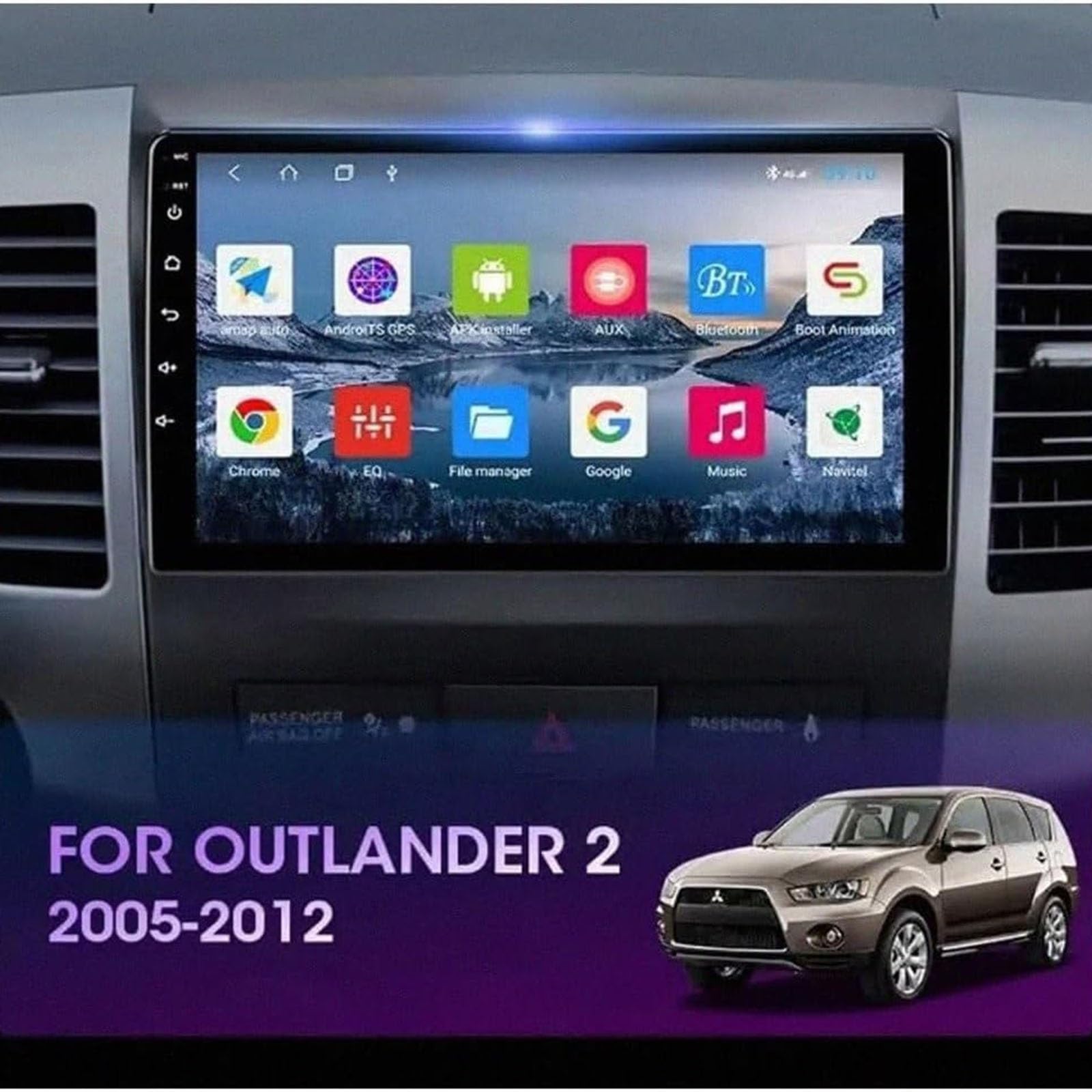 Radio samochodowe do Mitsubishi Outlander 2005-2012 | Ekran dotykowy z systemem Android 15 z bezprzewodowym systemem Android Auto GPS WiFi Navi SWC FM (8-rdzeniowy 4 + 64 G)