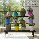 Mighty Home 3-Tier Metal Plant Stand, Black, Heavy Duty Iron Plant Holder for Balcony, Garden, Home Decor, Indoor & Outdoor Multi-Purpose Pot Rack, Space-Saving, Durable gallery image