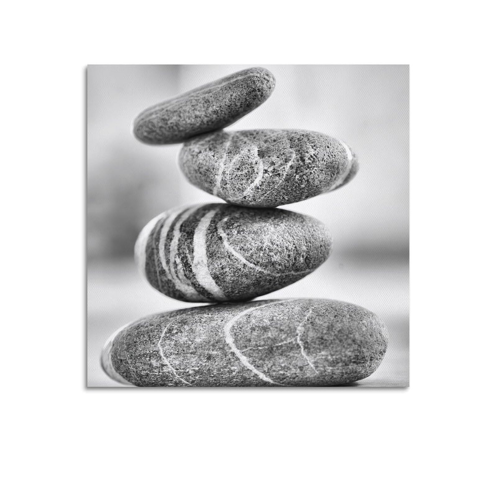 CPGLJD Zen Stones Poster Yoga Meditation Wobbling Stone Pyramid Poster Decorative Painting Canvas Wall Posters And Art Picture Print Modern Family Bedroom Decor Posters 16x16inch(40x40cm)